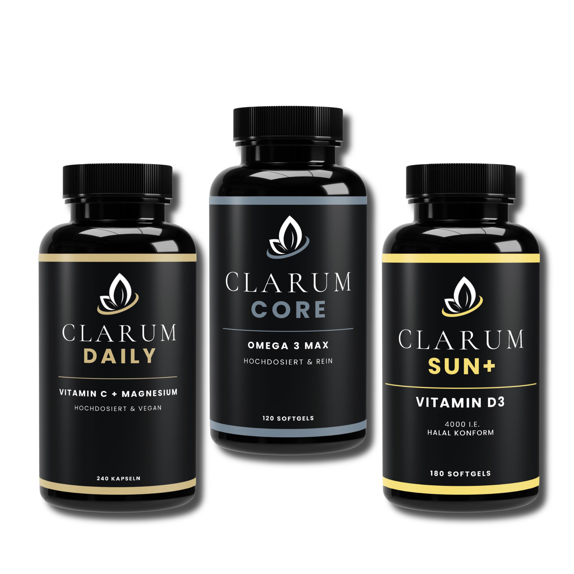 CLARUM ESSENTIALS BUNDLE – Omega-3 + Vitamin C + Vitamin D3